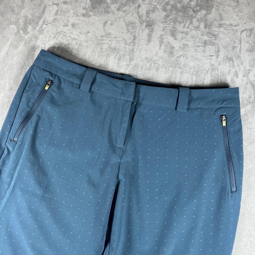 Nike Golf Tour Performance Dri-FIT Pants Womens 12 Blue Tonal Dot Zipper Pockets - Picture 3 of 12